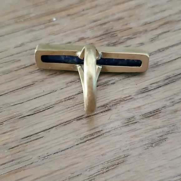 6.25 Lapis Ring in Brass - Picture 3 of 3
